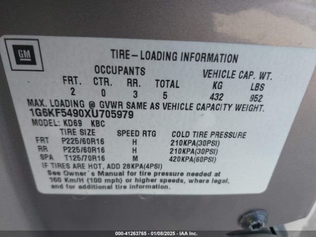 1999 CADILLAC DEVILLE 1G6KF5490XU705979 Photo 8