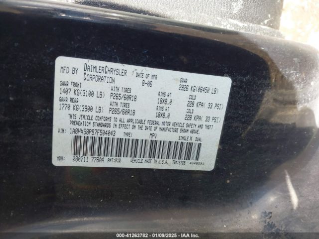2007 CHRYSLER ASPEN 1A8HX58P97F504043 Photo 8