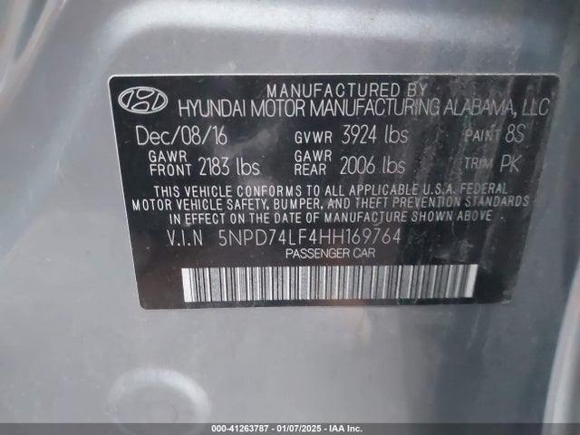 Hyundai ELANTRA SE 2017 5NPD74LF4HH169764 Image 9