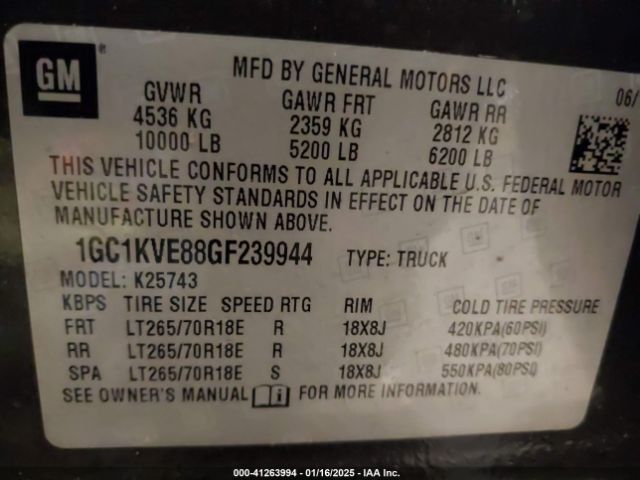 1GC1KVE88GF239944 Chevrolet Silverado 2500hd Lt