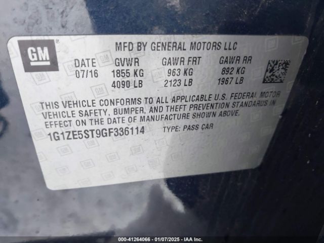 1G1ZE5ST9GF336114 Chevrolet MALIBU 1LT