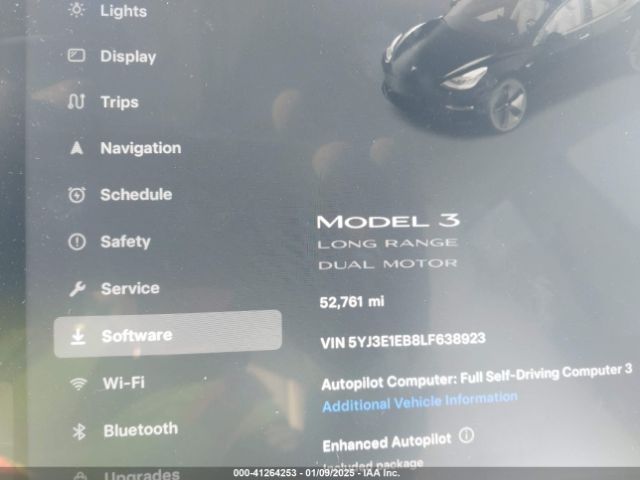 5YJ3E1EB8LF638923 Tesla Model 3 Long Range Dual Motor All-wheel Drive