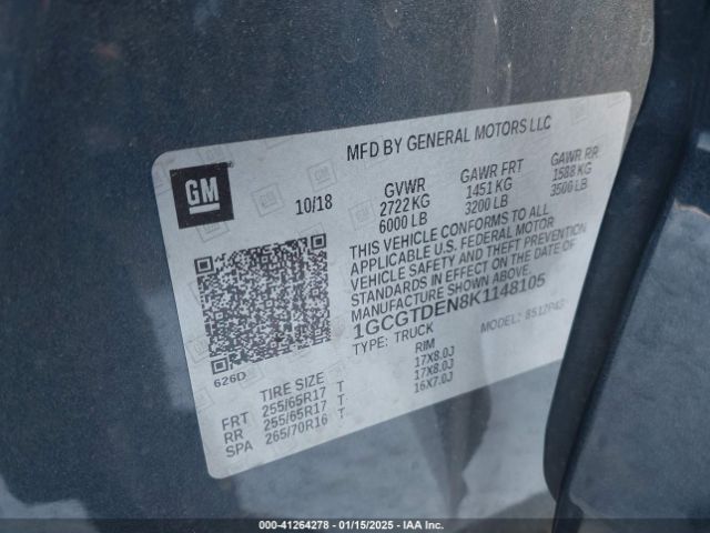 1GCGTDEN8K1148105 Chevrolet Colorado Z71