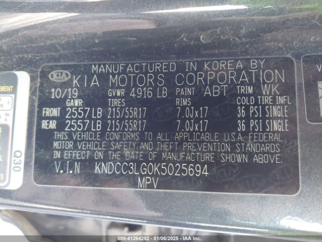 KNDCC3LG0K5025694 KIA Niro Ev Ex