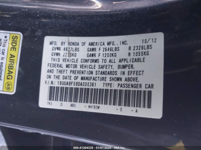 2013 ACURA TL 19UUA9F59DA000361 Photo 8
