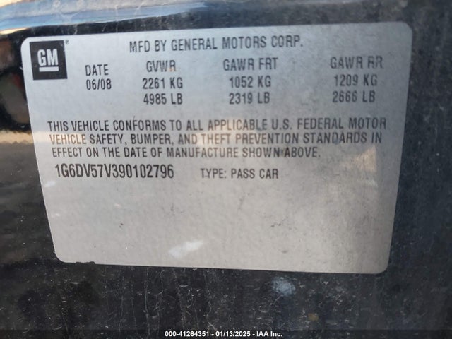 2009 CADILLAC CTS 1G6DV57V390102796 Photo 8