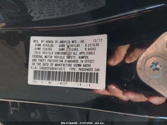 Honda Accord Ex-l V-6 2014 1HGCR3F88EA018072 Image 9