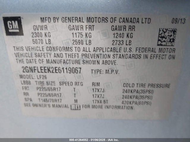 Chevrolet EQUINOX LS 2014 2GNFLEEK2E6119067 Image 9