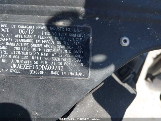 2013 KAWASAKI EX650 JKAEXEE16DDA09782 Photo 9