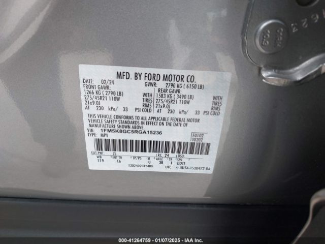 1FM5K8GC5RGA15236 Ford Explorer St