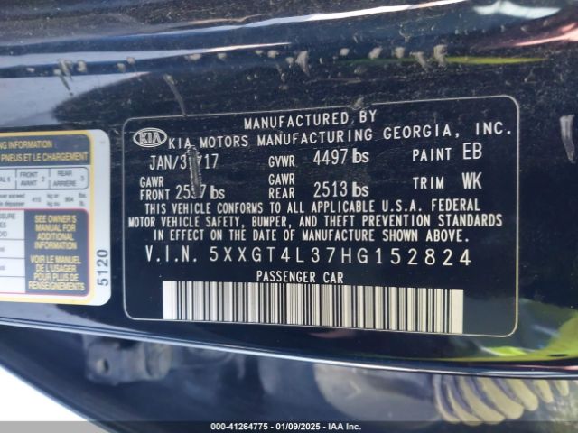 5XXGT4L37HG152824 KIA Optima Lx