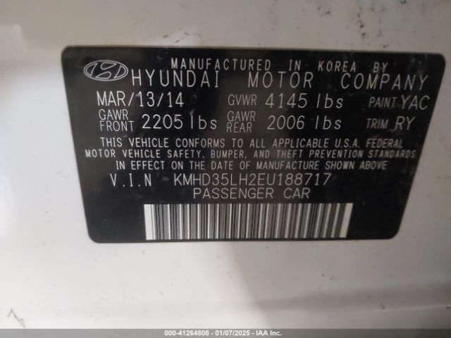 KMHD35LH2EU188717 Hyundai Elantra Gt Base W/blue