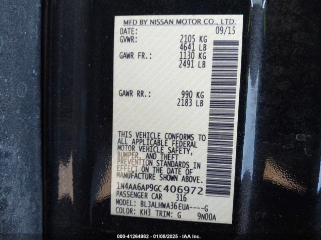 Nissan Maxima 3.5 Platinum 2016 1N4AA6AP9GC406972 Image 9