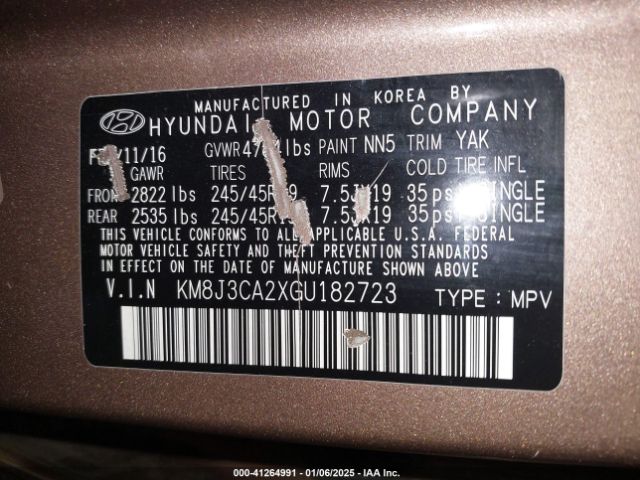 KM8J3CA2XGU182723 Hyundai Tucson Limited
