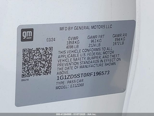 1G1ZD5ST0RF196573 Chevrolet Malibu Fwd 1lt