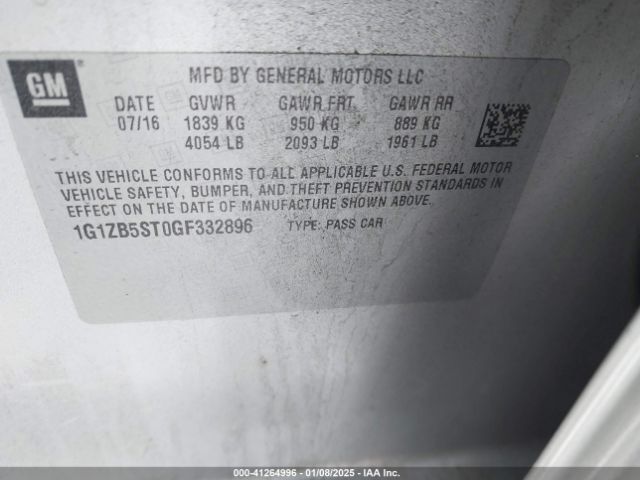 1G1ZB5ST0GF332896 Chevrolet MALIBU LS