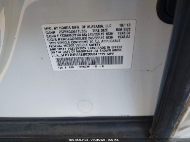 5FRYD4H44EB020684 Acura Mdx Technology Package