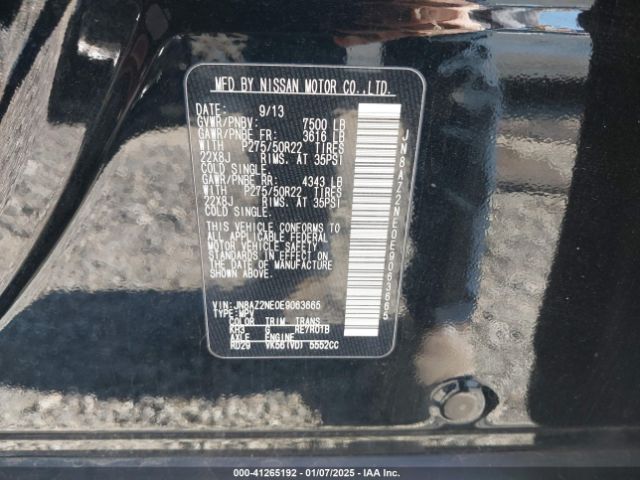 JN8AZ2NE0E9063665 Infiniti QX80