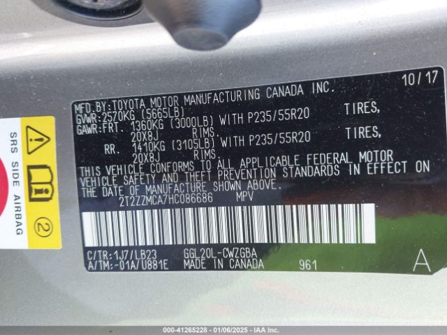 2T2ZZMCA7HC086686 Lexus RX 350
