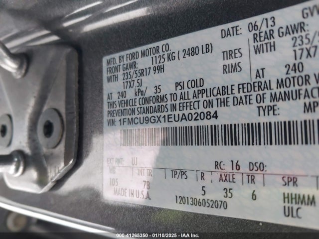 Ford ESCAPE SE 2014 1FMCU9GX1EUA02084 Image 9