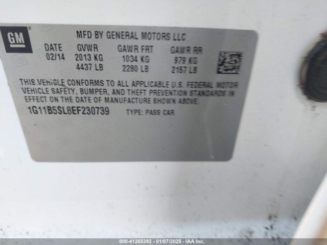 1G11B5SL8EF230739 Chevrolet Malibu 1ls