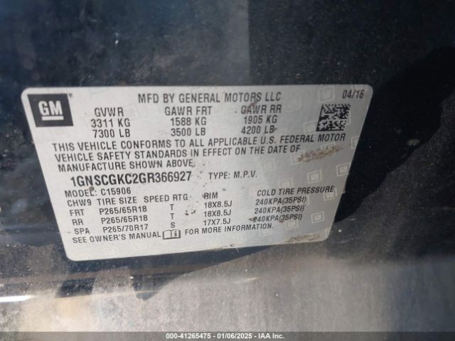 1GNSCGKC2GR366927 Chevrolet Suburban Ls