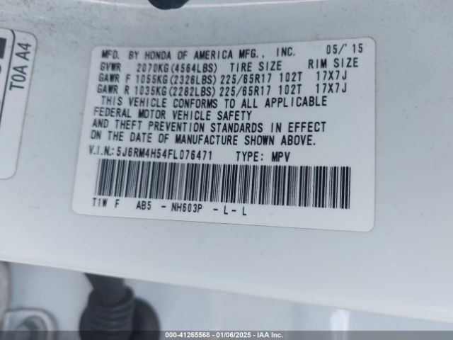 5J6RM4H54FL076471 Honda CR-V EX