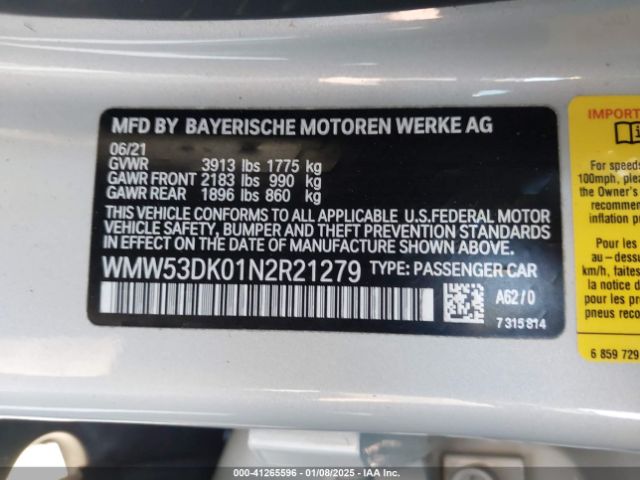 WMW53DK01N2R21279 Mini Hardtop Cooper S