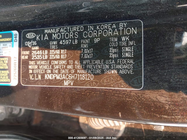 KIA Sportage Lx 2017 KNDPM3AC6H7118120 Image 9