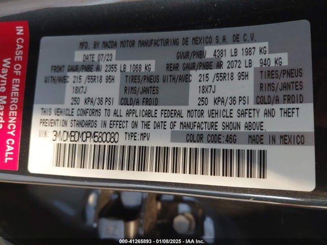 Aukcja sprzedaży 2023 Mazda Cx-30 2.5 S Premium, vin: 3MVDMBDM0PM580080, numer aukcji: 41265893