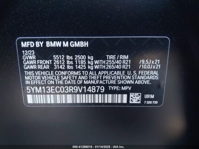 5YM13EC03R9V14879 BMW X3 M