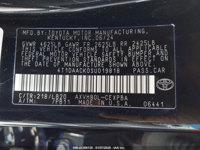 4T1DAACK0SU019818 Toyota CAMRY XSE