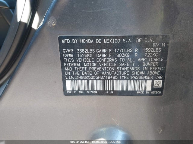 Honda FIT LX 2015 3HGGK5G55FM718495 Image 9
