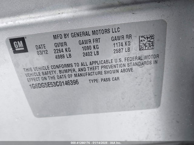 2012 CADILLAC CTS 1G6DG5E53C0146396 Photo 8