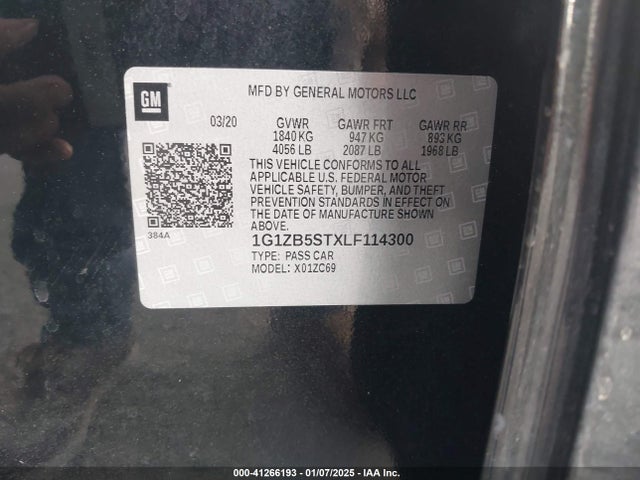 1G1ZB5STXLF114300 Chevrolet Malibu Fwd Ls