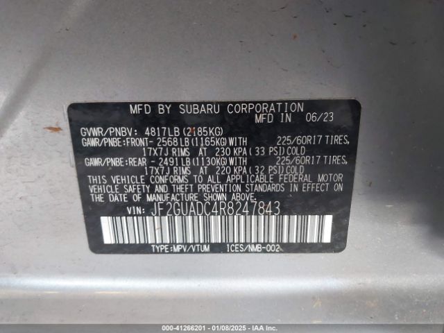 JF2GUADC4R8247843 Subaru Crosstrek Premium