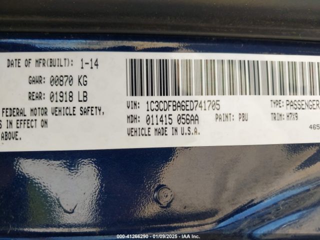 1C3CDFBA6ED741705 Dodge DART SXT