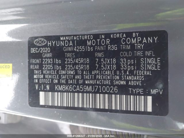 KM8K6CA59MU710026 Hyundai Kona Night