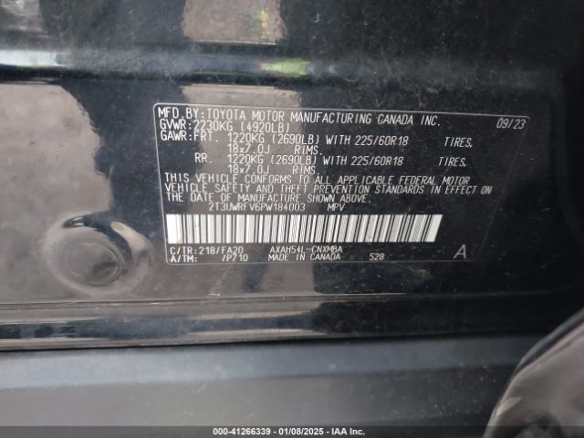 2T3UWRFV6PW184003 Toyota Rav4 Hybrid Woodland Edition