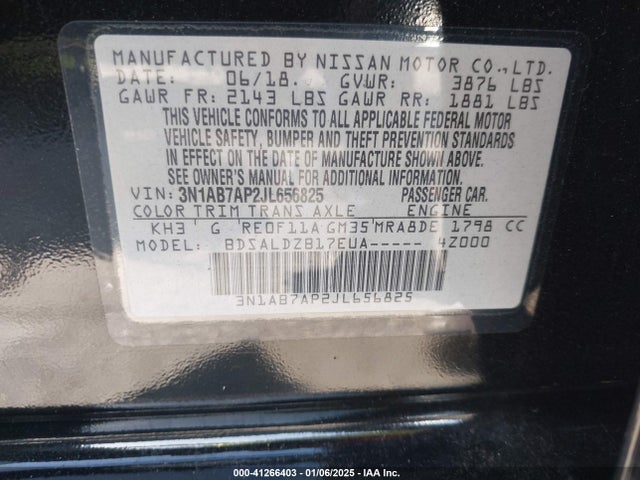 Nissan SENTRA SV 2018 3N1AB7AP2JL656825 Image 8