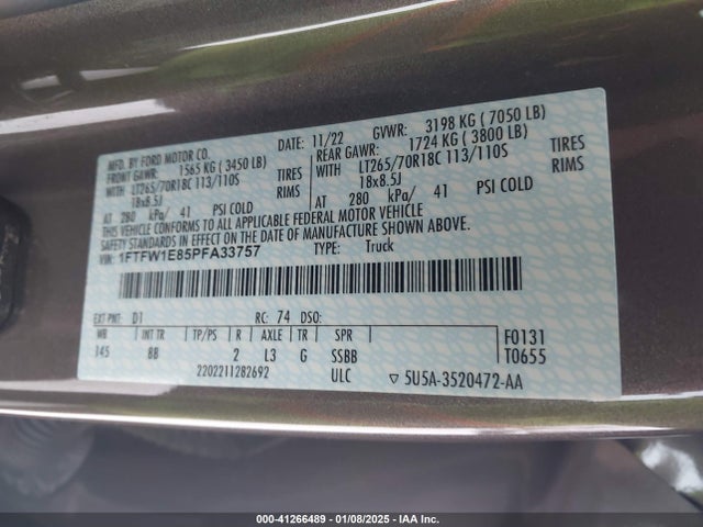 Ford F-150 Xl 2023 1FTFW1E85PFA33757 Image 9