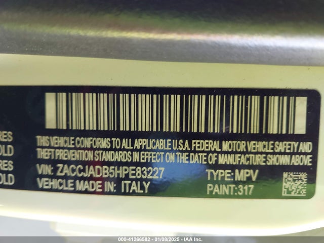 ZACCJADB5HPE83227 Jeep Renegade Limited Fwd