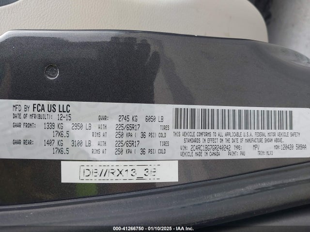 2C4RC1BG7GR240242 Chrysler Town & Country Touring