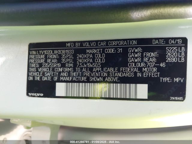 2019 VOLVO XC60 LYV102DLXKB381933 Photo 8