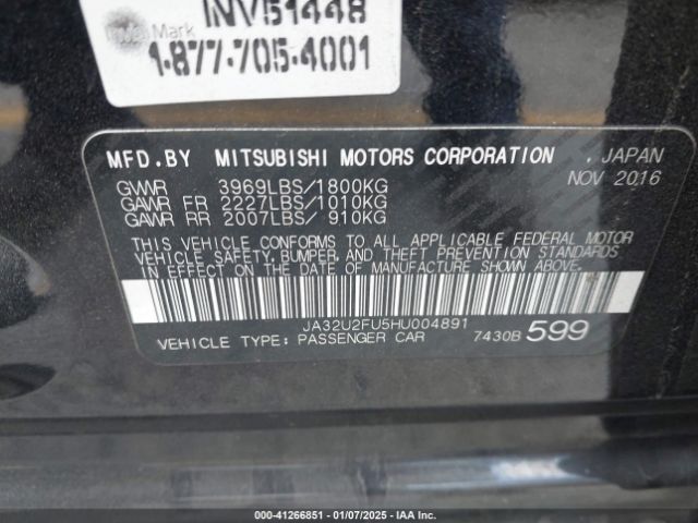 2017 MITSUBISHI LANCER JA32U2FU5HU004891 Photo 8