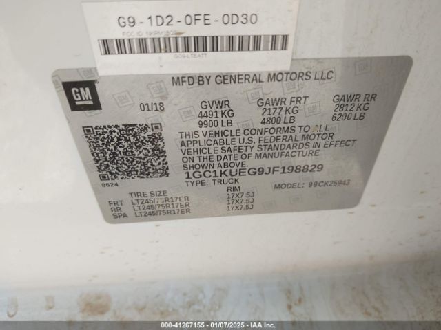 1GC1KUEG9JF198829 Chevrolet Silverado 2500hd Wt