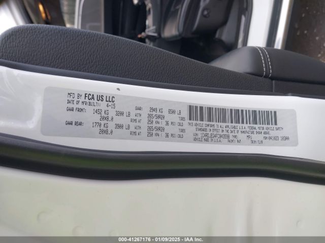 1C4RDJEG4FC843598 Dodge Durango Citadel