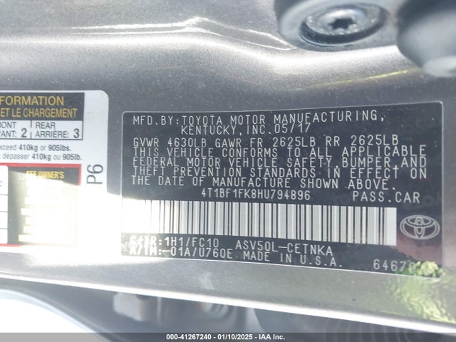 Toyota CAMRY LE 2017 4T1BF1FK8HU794896 Image 9