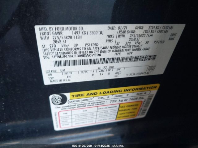 1FMJK1KT3MEA07590 Ford Expedition Limited Max