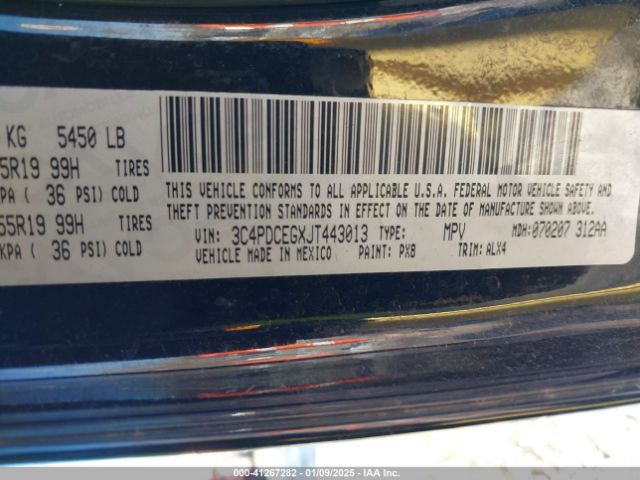 3C4PDCEGXJT443013 Dodge JOURNEY GT